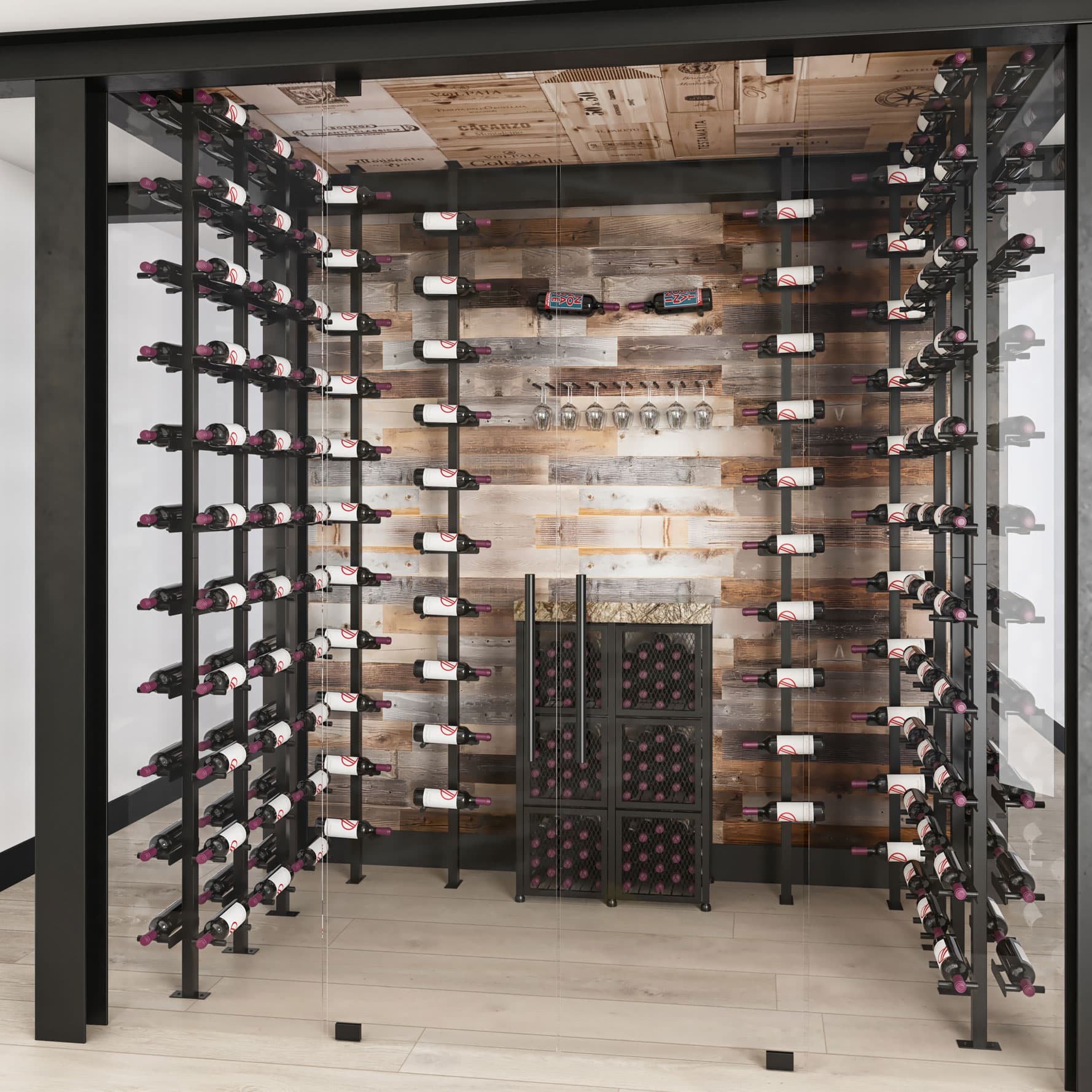 Short Three Wide Wine Locker