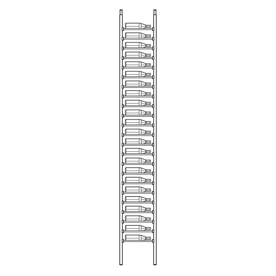Premier Cru Wine Racks Premier Cru Modern - LableView - Single Wide (17 1/2" Wide) - 1 Bottle Deep