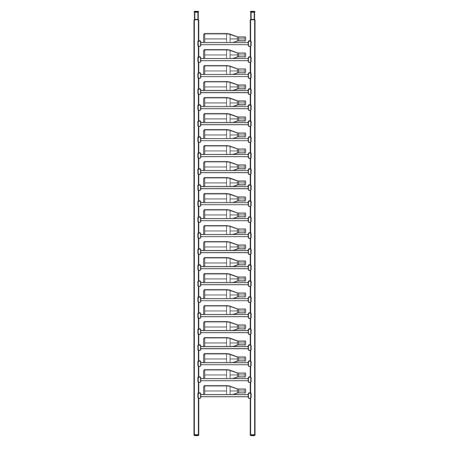 Premier Cru Wine Racks Premier Cru Modern - LableView - Single Wide (17 1/2" Wide) - 3 Bottles Deep