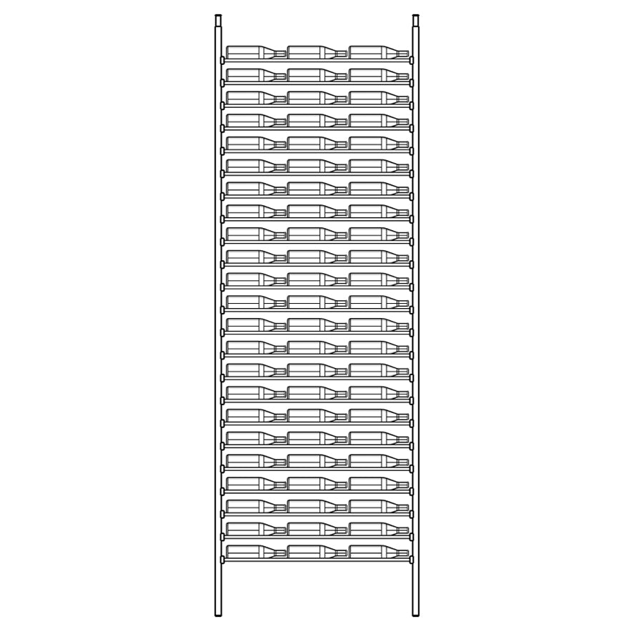 Premier Cru Wine Racks Premier Cru Modern - LableView - Triple Wide (41 1/2" Wide) - 1 Bottle Deep