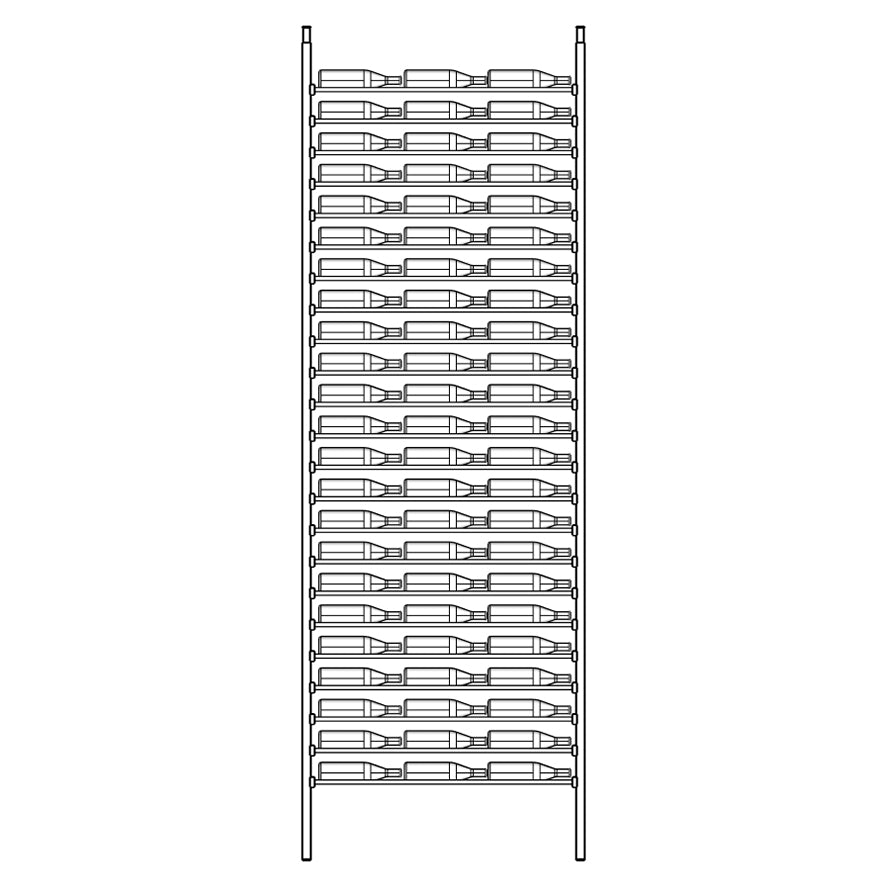 Premier Cru Wine Racks Premier Cru Modern - LableView - Triple Wide (41 1/2" Wide) - 2 Bottles Deep