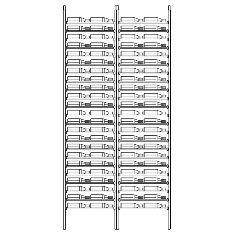 Premier Cru Wine Racks Premier Cru Modern - LableView - Double Double (57 1/4" Wide) - 1 Bottle Deep