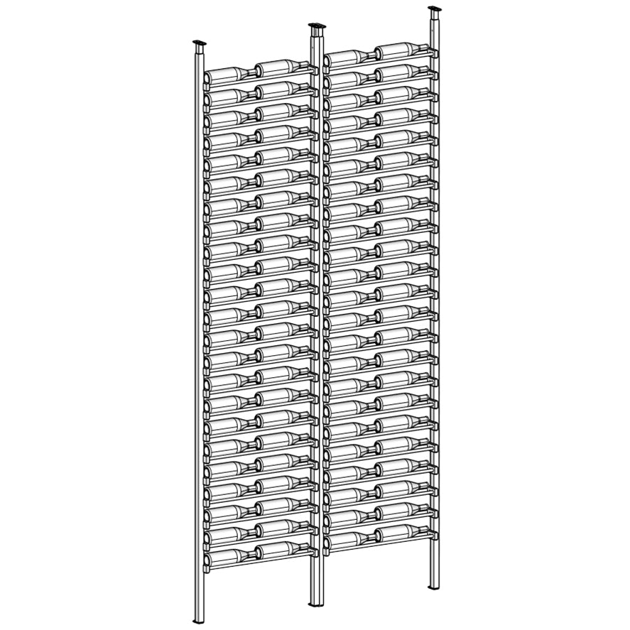 Label Gray Wine rack with multiple bottles
