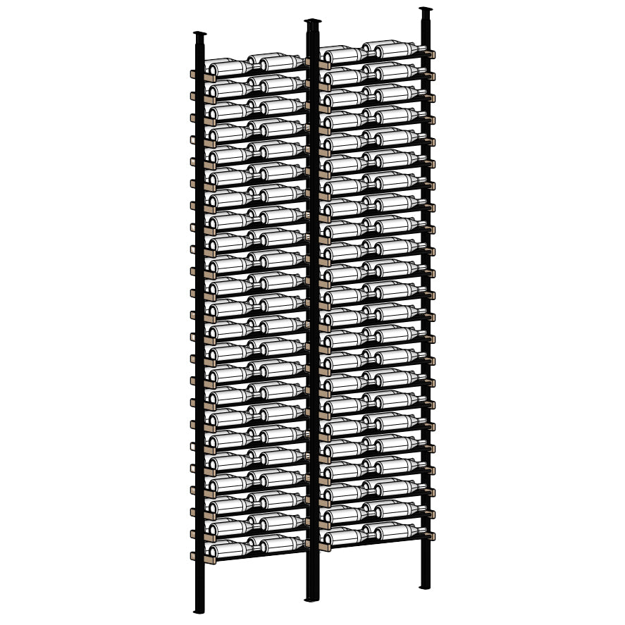 Premier Cru Wine Racks Premier Cru Modern - LableView - Double Double (57 1/4" Wide) - 2 Bottles Deep
