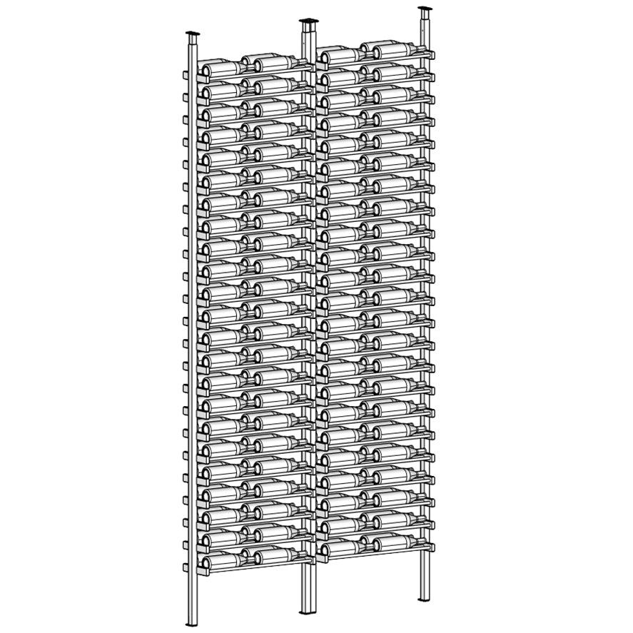 Premier Cru Wine Racks Premier Cru Modern - LableView - Double Double (57 1/4" Wide) - 2 Bottles Deep