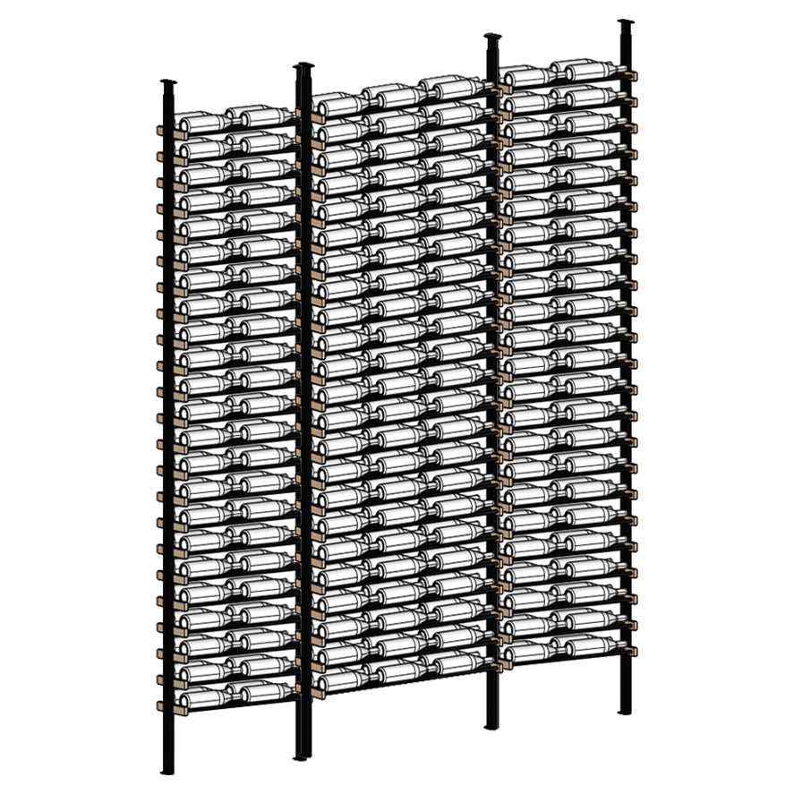 Premier Cru Wine Racks Premier Cru Modern - LableView - Double Triple Double (97 1/4" Wide) - 2 Bottles Deep