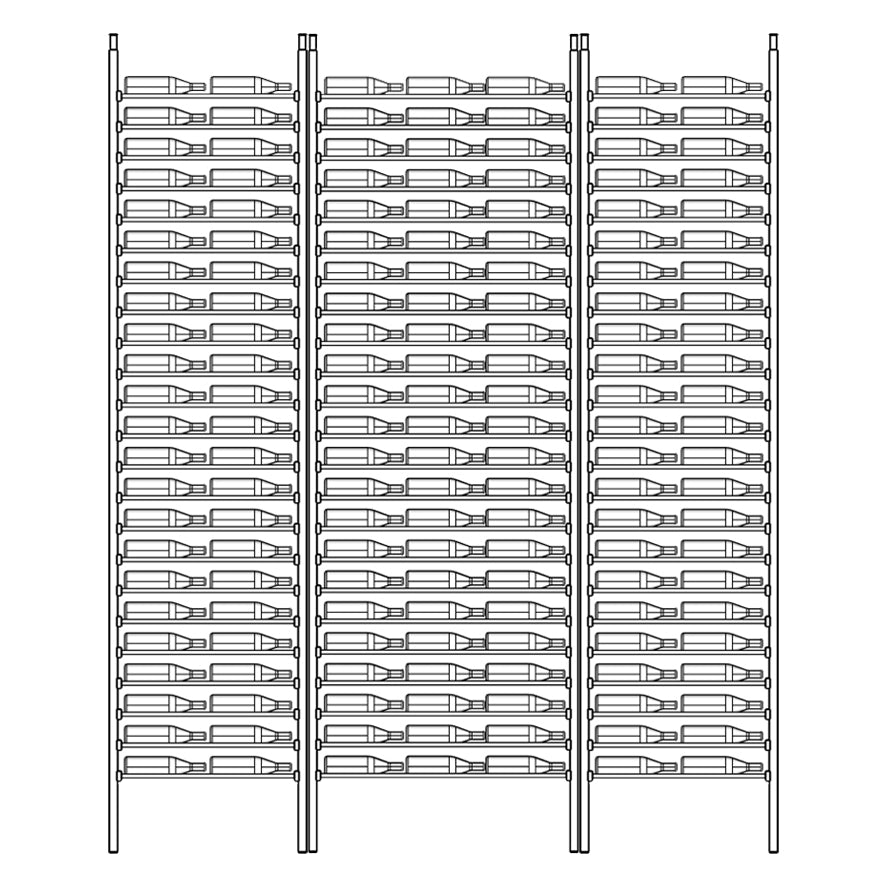 Premier Cru Wine Racks Premier Cru Modern - LableView - Double Triple Double (97 1/4" Wide) - 2 Bottles Deep