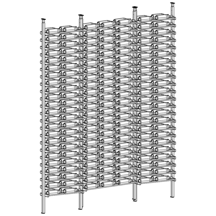 Premier Cru Wine Racks Premier Cru Modern - LableView - Double Triple Double (97 1/4" Wide) - 2 Bottles Deep