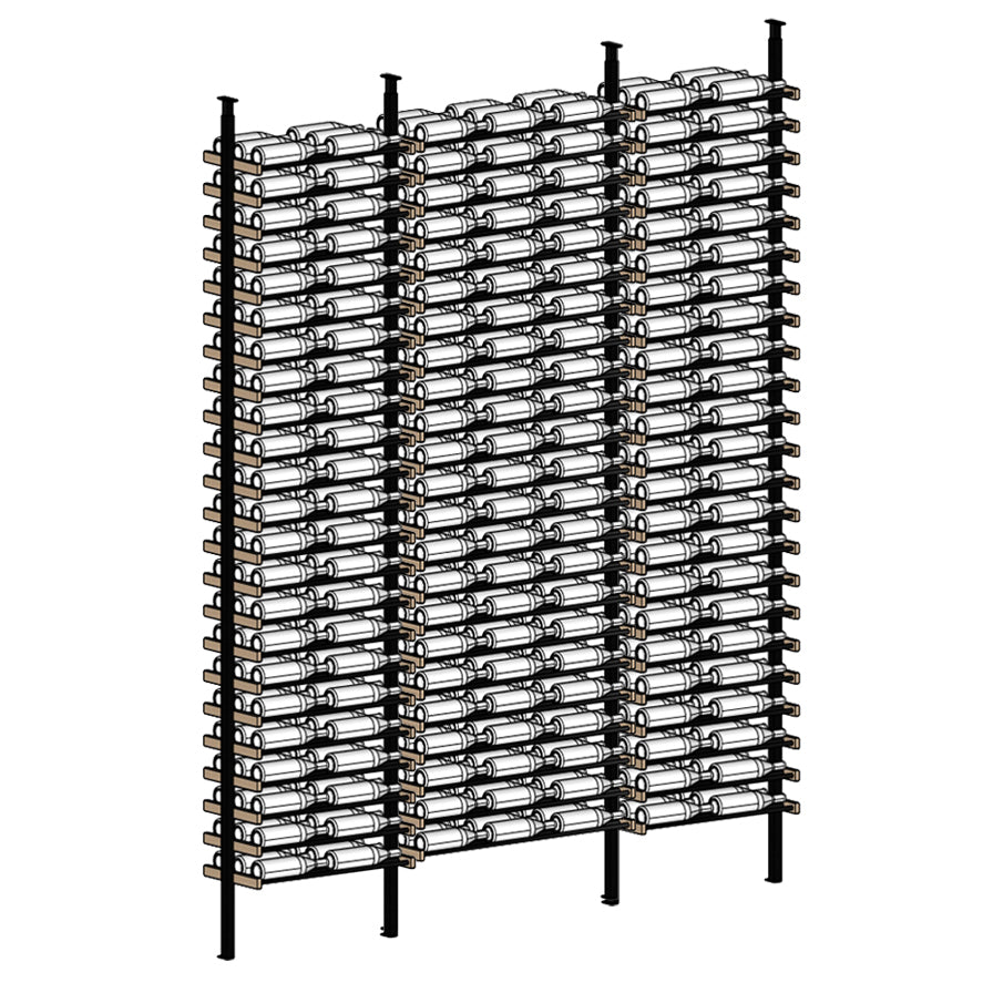 Premier Cru Wine Racks Premier Cru Modern - LableView - Double Triple Double (97 1/4" Wide) - 3 Bottles Deep