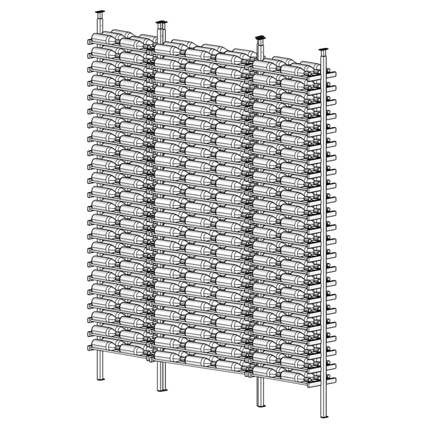 Premier Cru Wine Racks Premier Cru Modern - LableView - Double Triple Double (97 1/4" Wide) - 3 Bottles Deep
