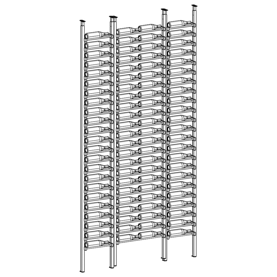 Premier Cru Wine Racks Premier Cru Modern - LableView - Single Double Single (61 1/4" Wide) - 1 Bottle Deep