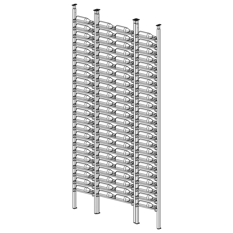 Premier Cru Wine Racks Premier Cru Modern - LableView - Single Double Single (61 1/4" Wide) - 1 Bottle Deep