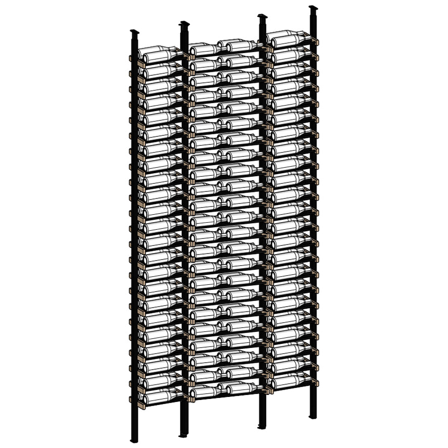 Premier Cru Wine Racks Premier Cru Modern - LableView - Single Double Single (61 1/4" Wide) - 2 Bottles Deep