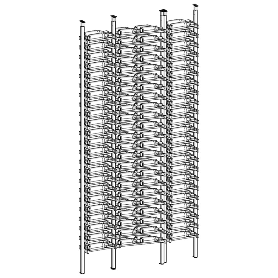 Premier Cru Wine Racks Premier Cru Modern - LableView - Single Double Single (61 1/4" Wide) - 2 Bottles Deep