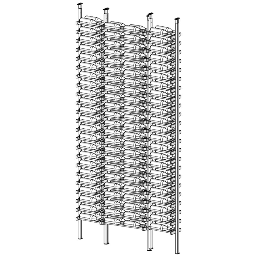 Premier Cru Wine Racks Premier Cru Modern - LableView - Single Double Single (61 1/4" Wide) - 2 Bottles Deep