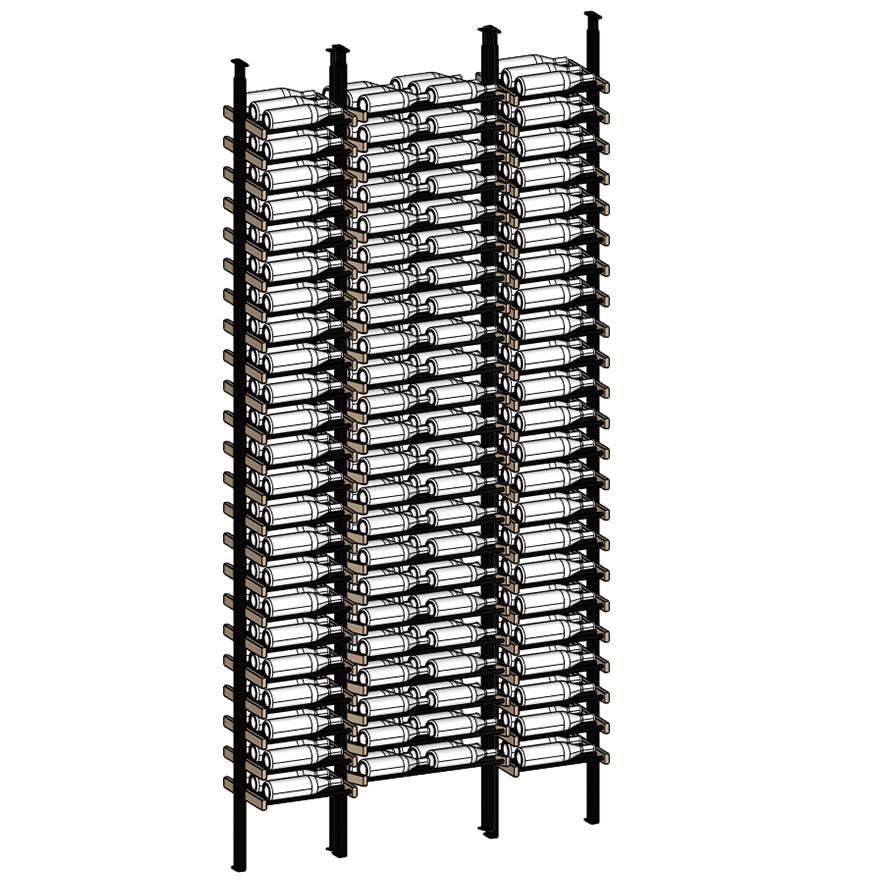 Premier Cru Wine Racks Premier Cru Modern - LableView - Single Double Single (61 1/4" Wide) - 3 Bottles Deep