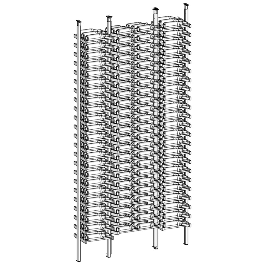 Premier Cru Wine Racks Premier Cru Modern - LableView - Single Double Single (61 1/4" Wide) - 3 Bottles Deep