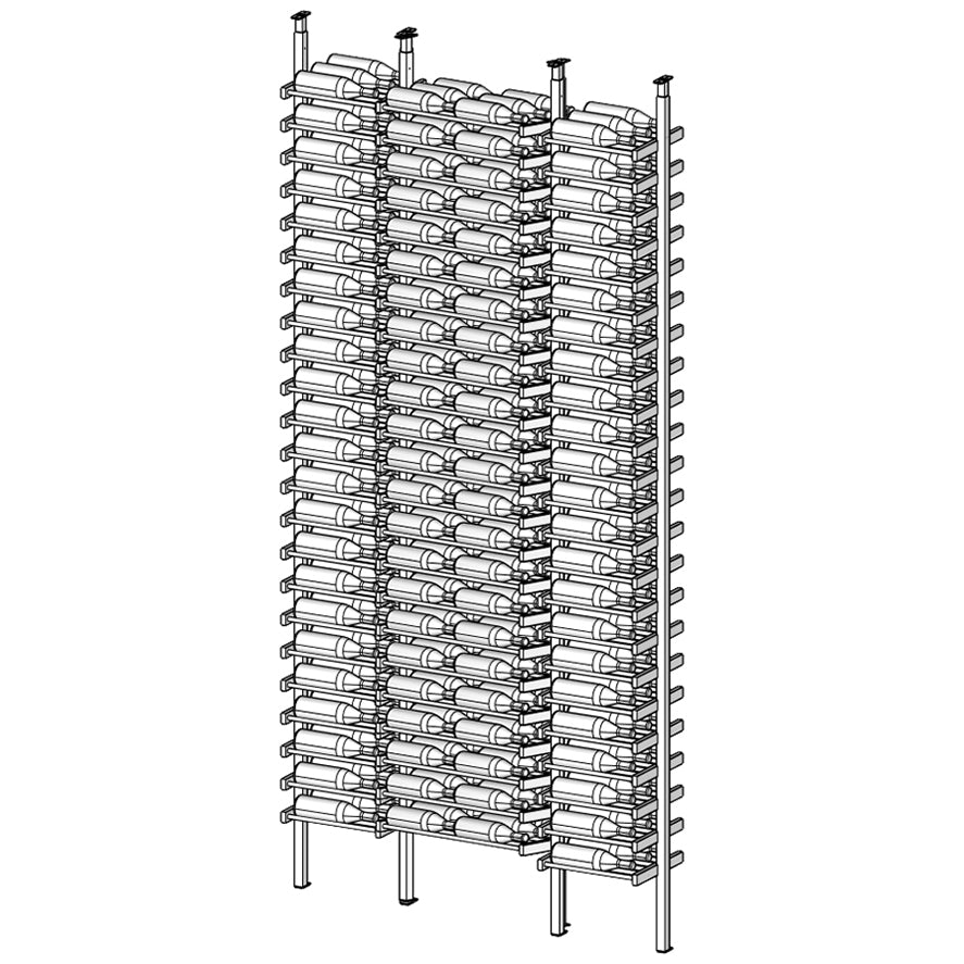 Premier Cru Wine Racks Premier Cru Modern - LableView - Single Double Single (61 1/4" Wide) - 3 Bottles Deep