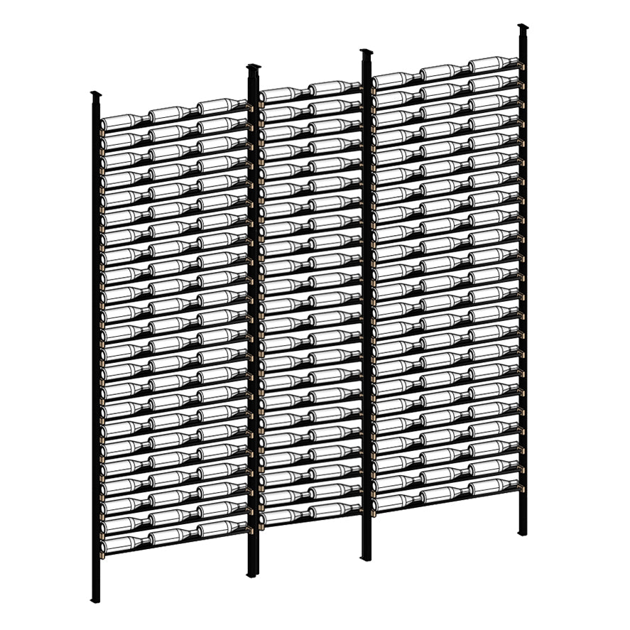 Premier Cru Wine Racks Premier Cru Modern - LableView - Triple Double Triple (109 1/2" Wide) - 1 Bottle Deep