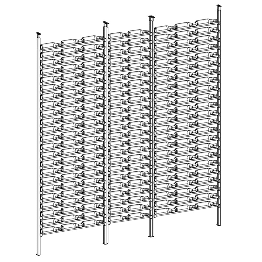 Premier Cru Wine Racks Premier Cru Modern - LableView - Triple Double Triple (109 1/2" Wide) - 1 Bottle Deep