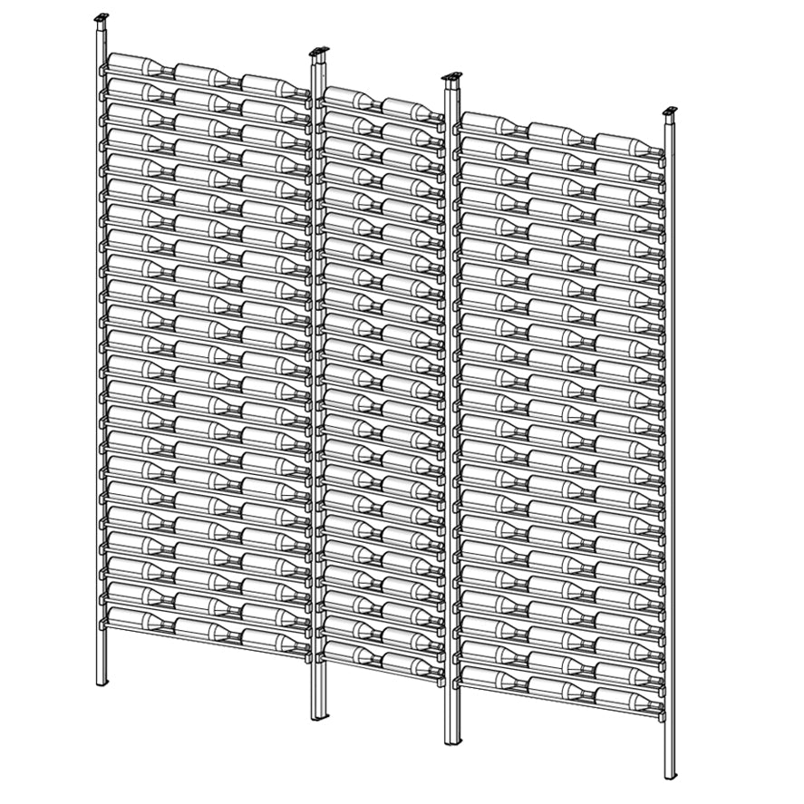 Premier Cru Wine Racks Premier Cru Modern - LableView - Triple Double Triple (109 1/2" Wide) - 1 Bottle Deep