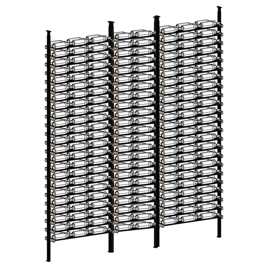 Premier Cru Wine Racks Premier Cru Modern - LableView - Triple Double Triple (109 1/2" Wide) - 2 Bottles Deep