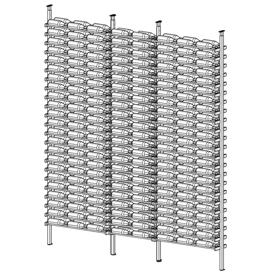 Premier Cru Wine Racks Premier Cru Modern - LableView - Triple Double Triple (109 1/2" Wide) - 2 Bottles Deep