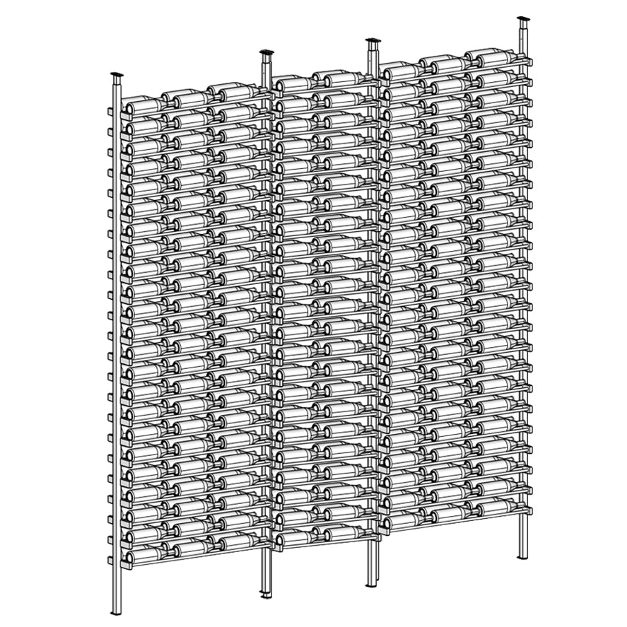 Premier Cru Wine Racks Premier Cru Modern - LableView - Triple Double Triple (109 1/2" Wide) - 2 Bottles Deep