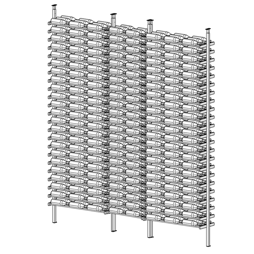 Premier Cru Wine Racks Premier Cru Modern - LableView - Triple Double Triple (109 1/2" Wide) - 3 Bottles Deep
