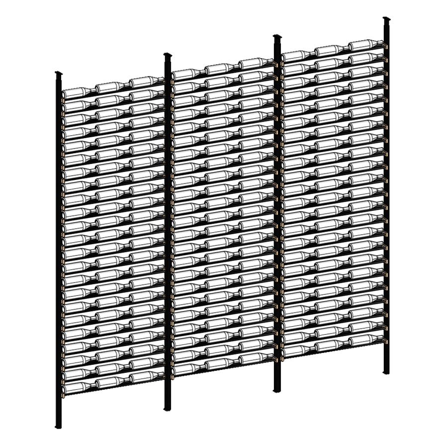 Premier Cru Wine Racks Premier Cru Modern - LableView - Triple Triple Triple (121 1/4" Wide) - 1 Bottle Deep