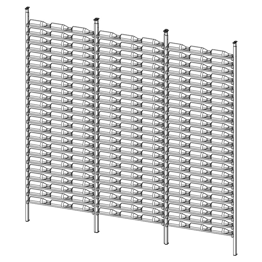 Premier Cru Wine Racks Premier Cru Modern - LableView - Triple Triple Triple (121 1/4" Wide) - 1 Bottle Deep