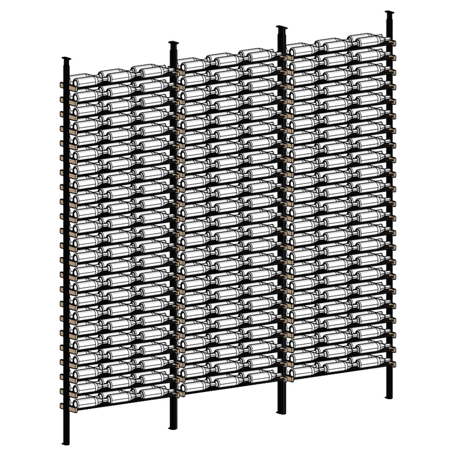 Premier Cru Wine Racks Premier Cru Modern - LableView - Triple Triple Triple (121 1/4" Wide) - 2 Bottles Deep