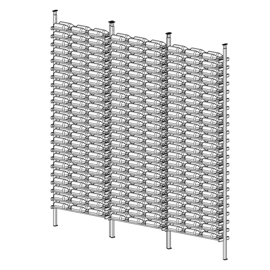 Premier Cru Wine Racks Premier Cru Modern - LableView - Triple Triple Triple (121 1/4" Wide) - 2 Bottles Deep