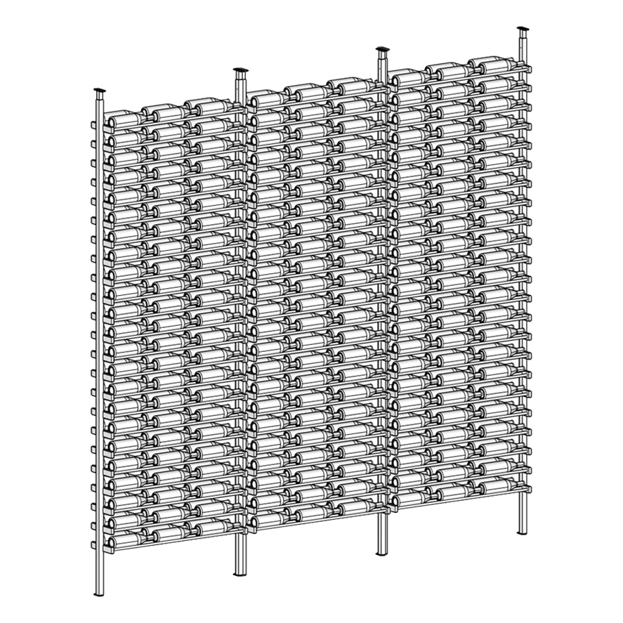 Premier Cru Wine Racks Premier Cru Modern - LableView - Triple Triple Triple (121 1/4" Wide) - 2 Bottles Deep