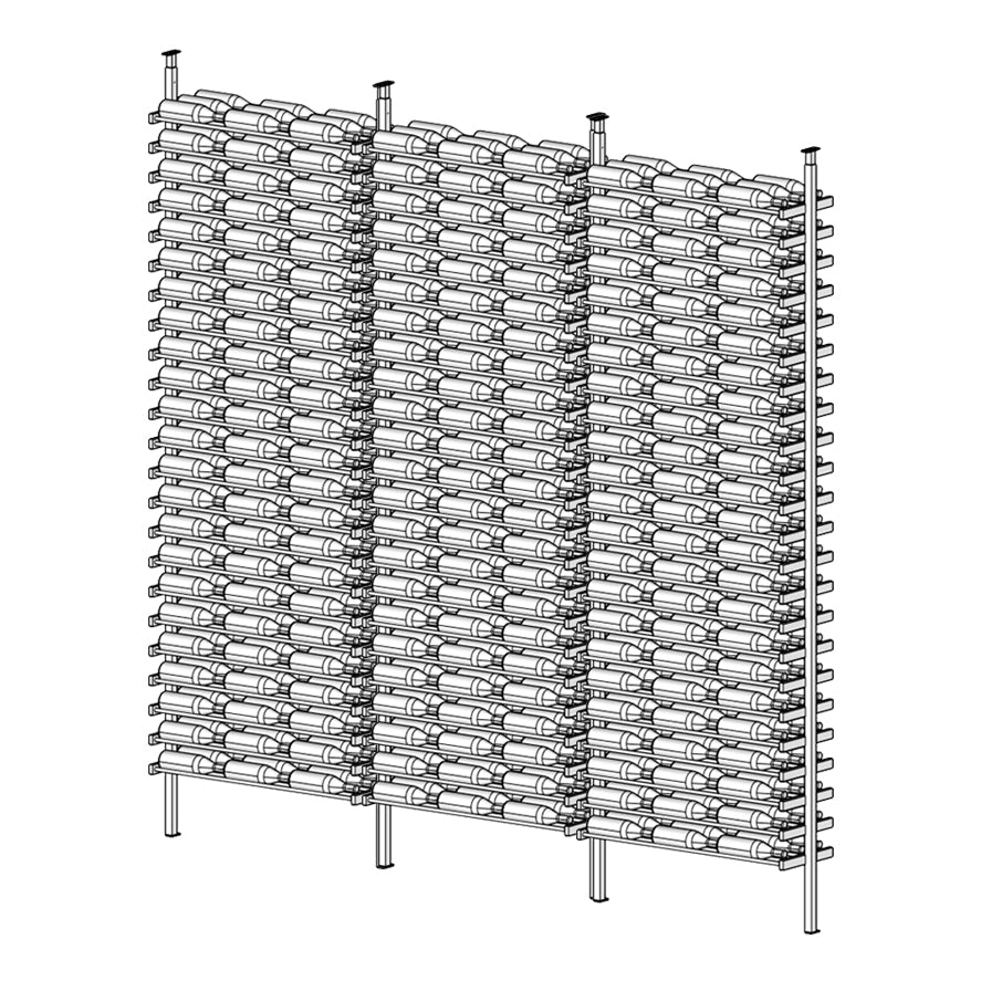 Premier Cru Wine Racks Premier Cru Modern - LableView - Triple Triple Triple (121 1/4" Wide) - 3 Bottles Deep