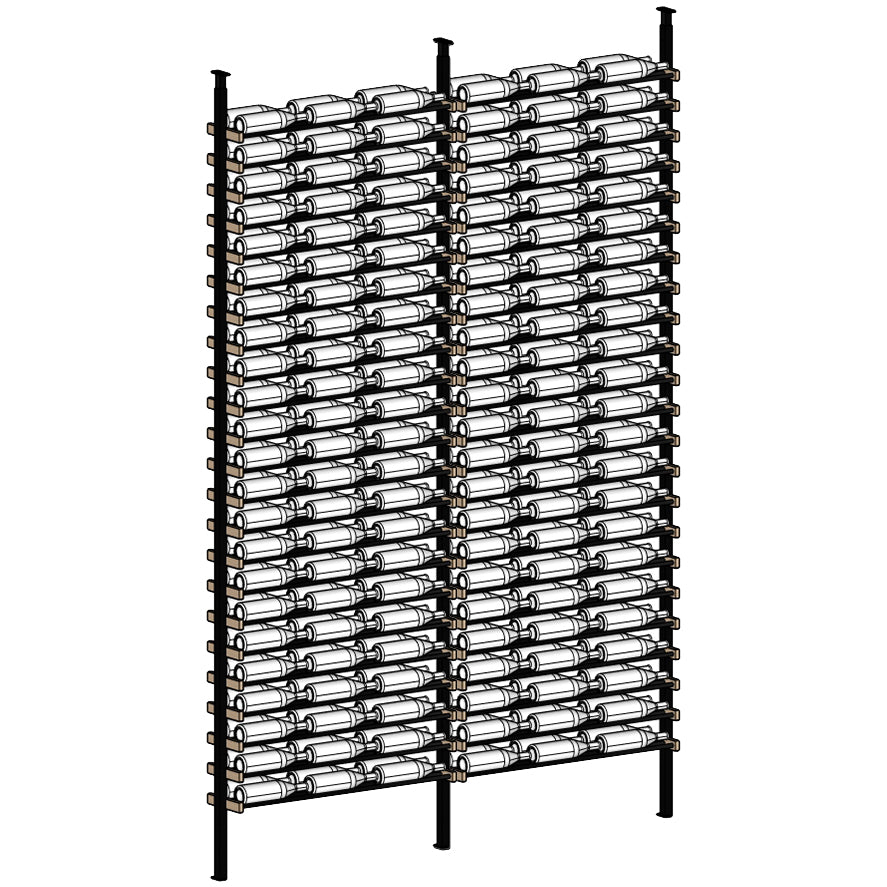 Premier Cru Wine Racks Premier Cru Modern - LableView - Triple Triple (81 1/4" Wide) - 2 Bottles Deep