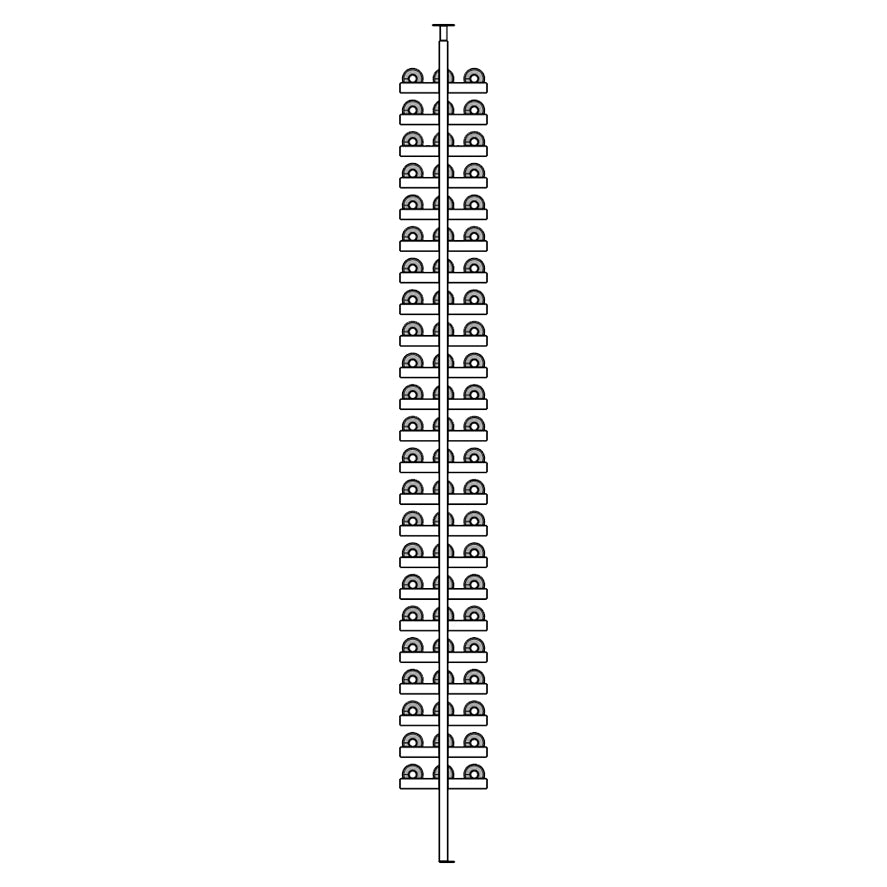 Premier Cru Wine Racks Premier Cru Modern - LableView - Triple Triple (81 1/4" Wide) - 3 Bottles Deep