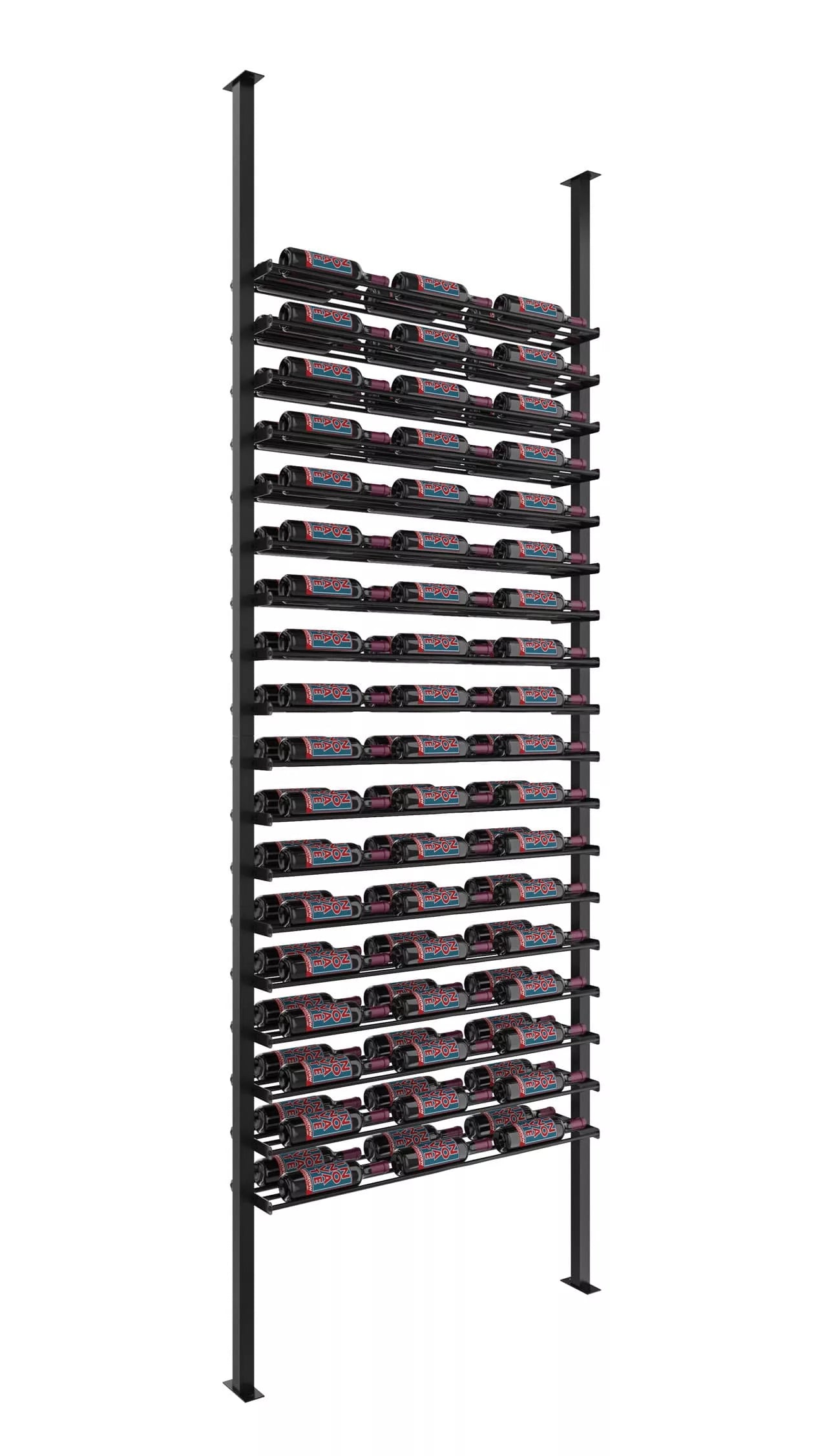 VintageView Evolution Low Profile Post Kit 10 3C (ultra slim floor-to-ceiling wine rack system) Matte Black Double