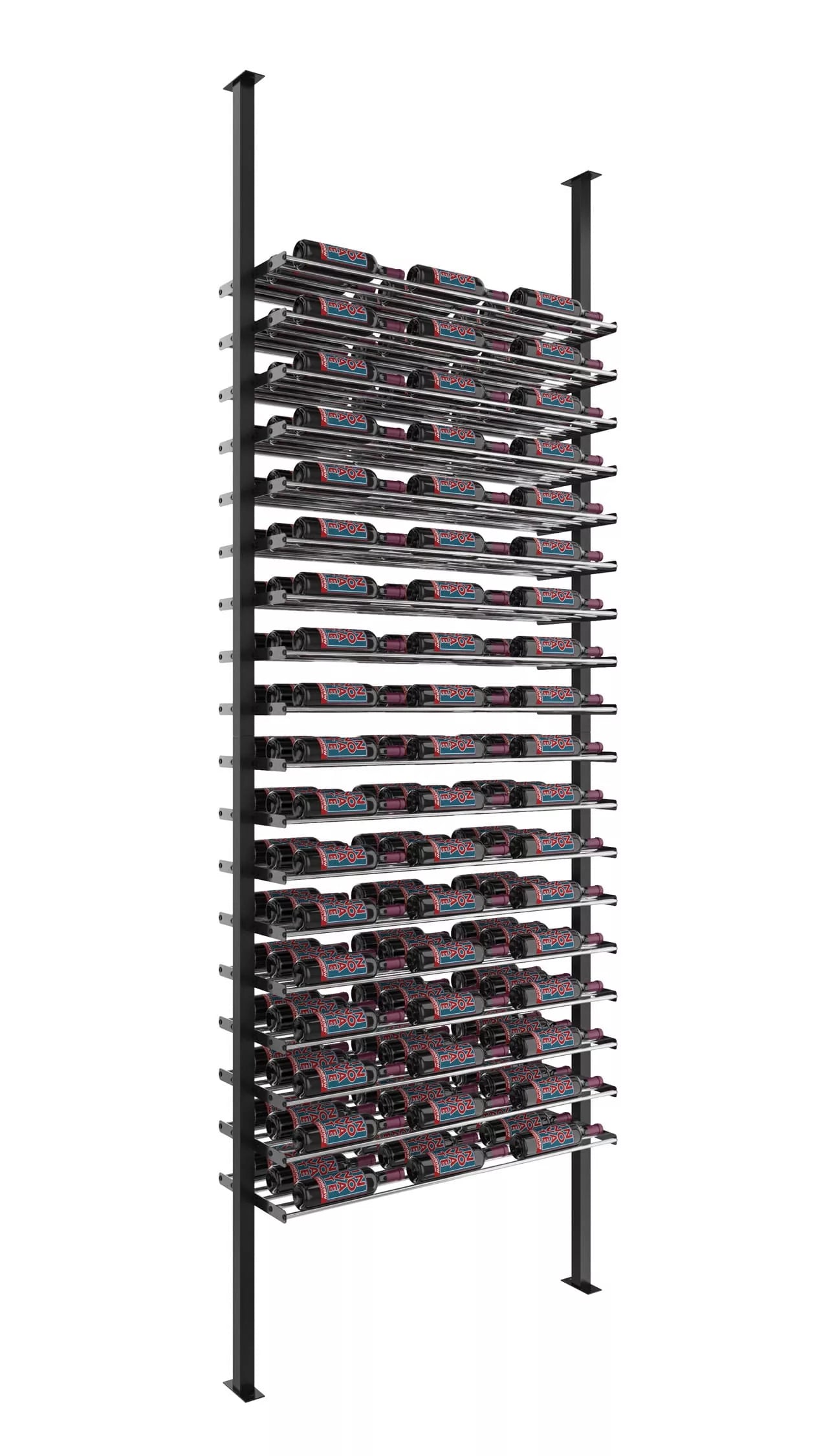 VintageView Evolution Low Profile Post Kit 10 3C (ultra slim floor-to-ceiling wine rack system) Matte Black Golden Bronze Triple