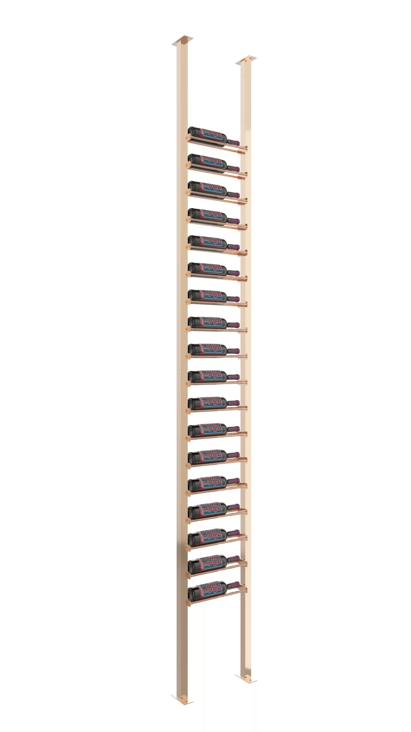 VintageView Evolution Low Profile Post Kit 10 1C (ultra slim floor-to-ceiling wine rack system) Golden Bronze Single