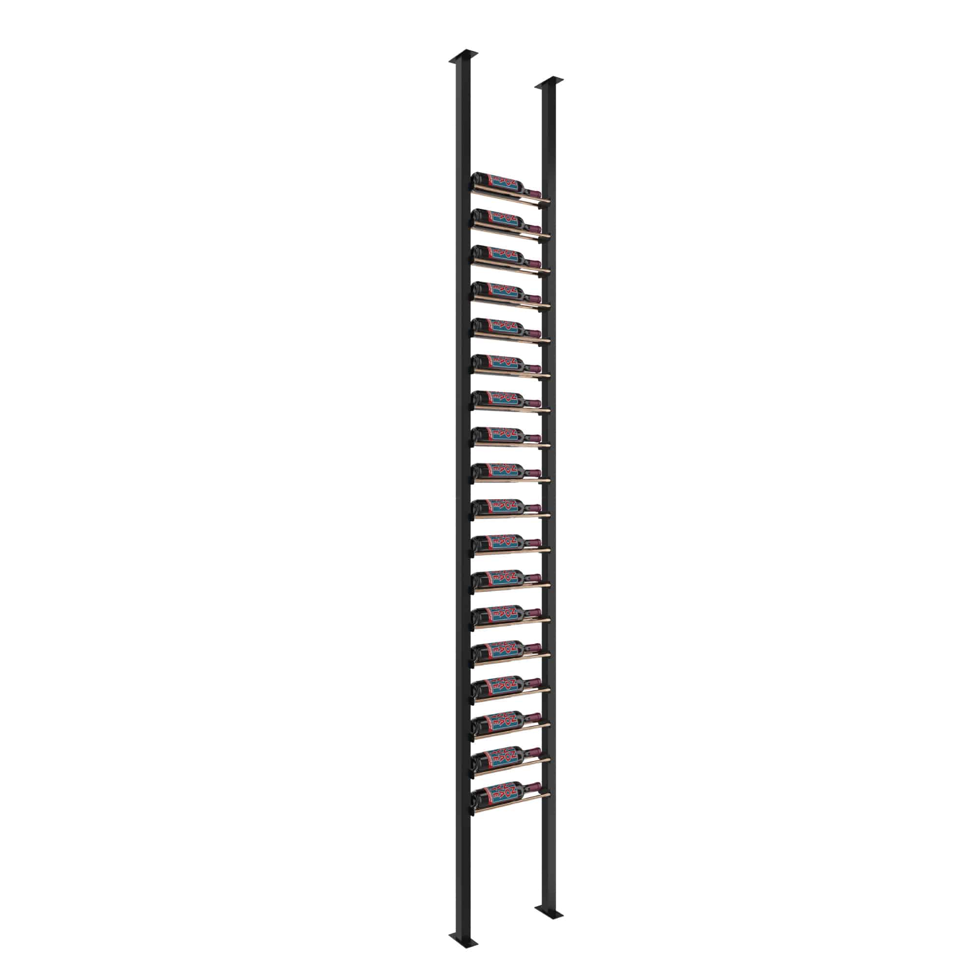VintageView Evolution Low Profile Post Kit 10 1C (ultra slim floor-to-ceiling wine rack system) Matte Black Golden Broze Single
