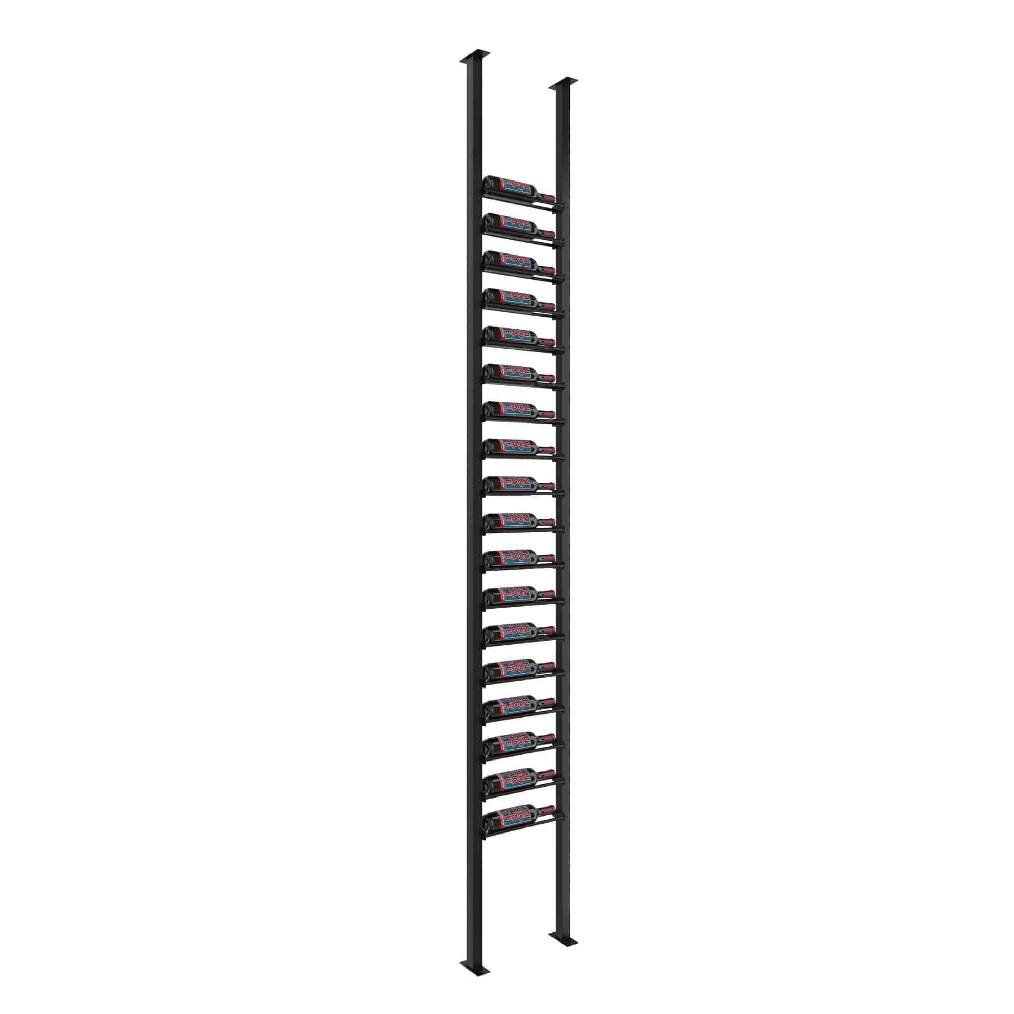VintageView Evolution Low Profile Post Kit 10 1C (ultra slim floor-to-ceiling wine rack system) Matte Black Single