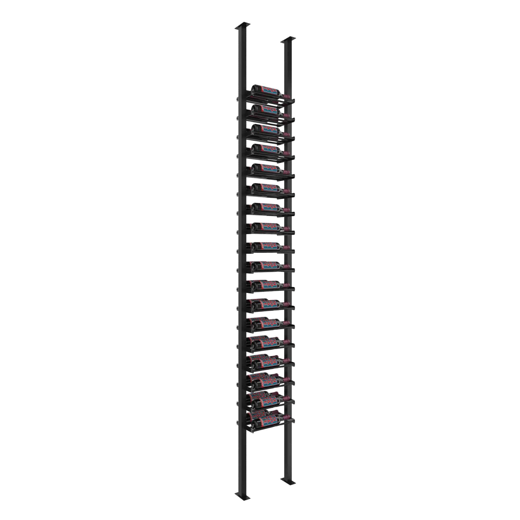 VintageView Evolution Low Profile Post Kit 10 1C (ultra slim floor-to-ceiling wine rack system) Matte Black Double