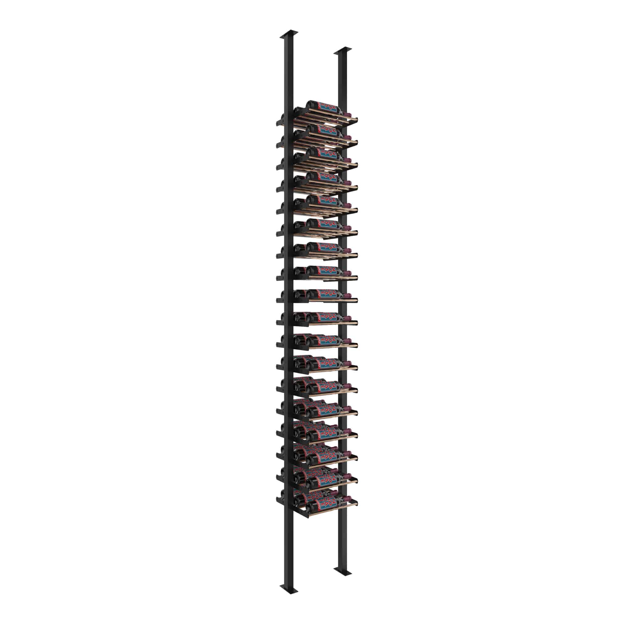 VintageView Evolution Low Profile Post Kit 10 1C (ultra slim floor-to-ceiling wine rack system) Matte Black Golden Broze Triple