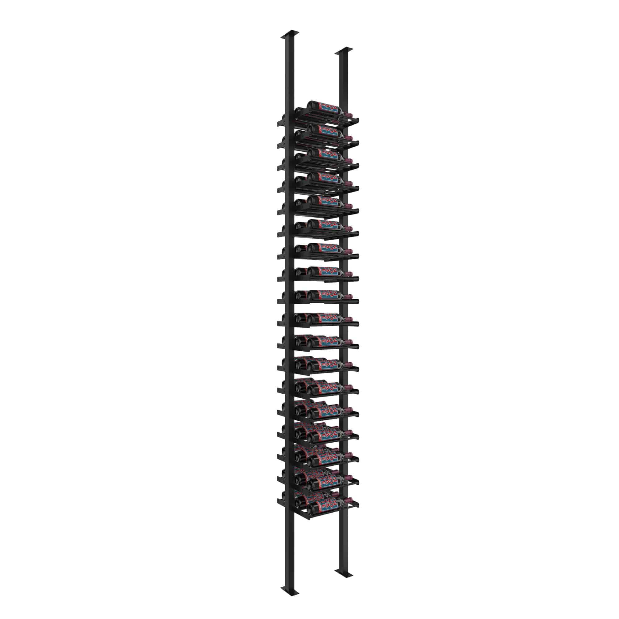VintageView Evolution Low Profile Post Kit 10 1C (ultra slim floor-to-ceiling wine rack system) Matte Black Triple