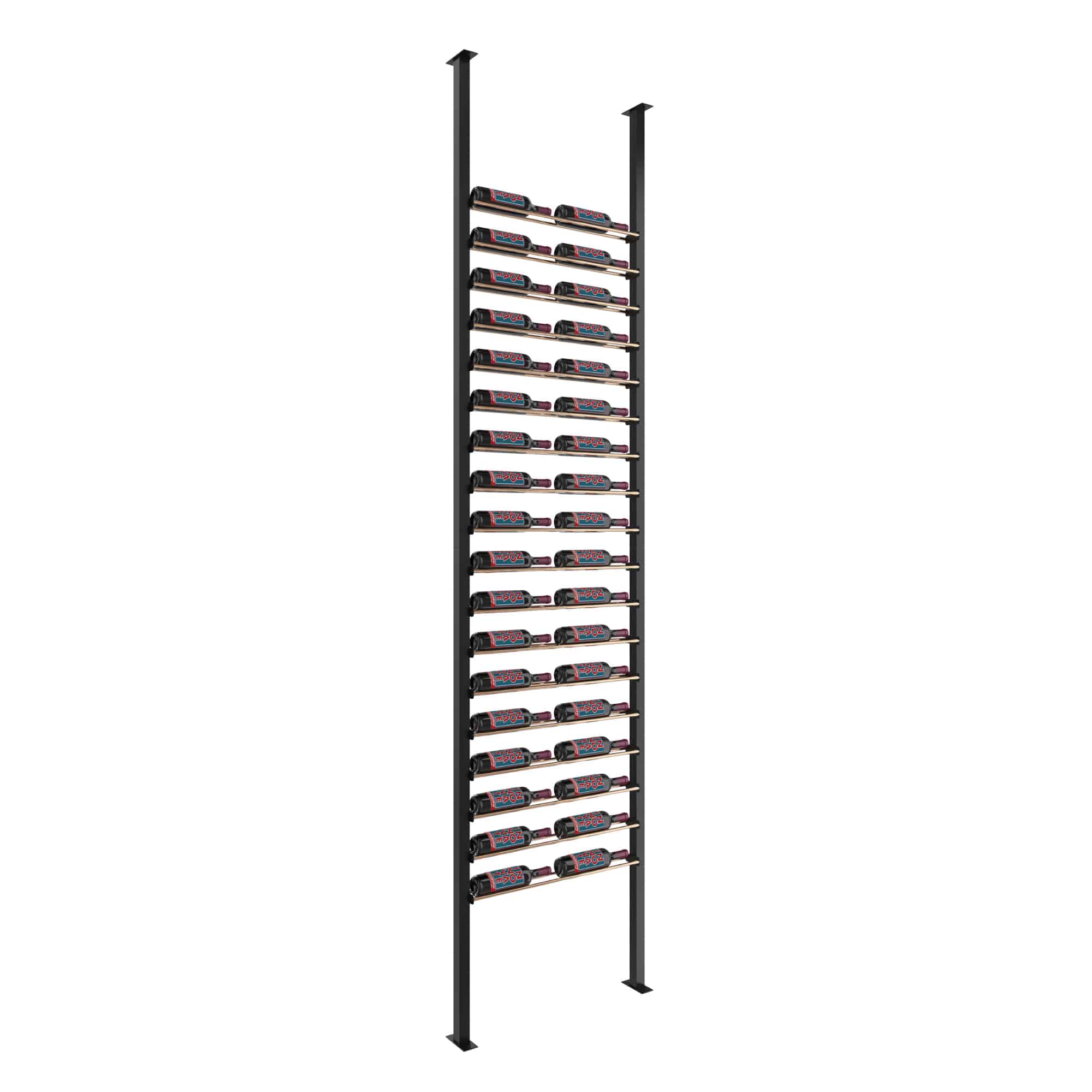 VintageView Evolution Low Profile Post Kit 10 2C (ultra slim floor-to-ceiling wine rack system) Matte Black Golden Broze Single