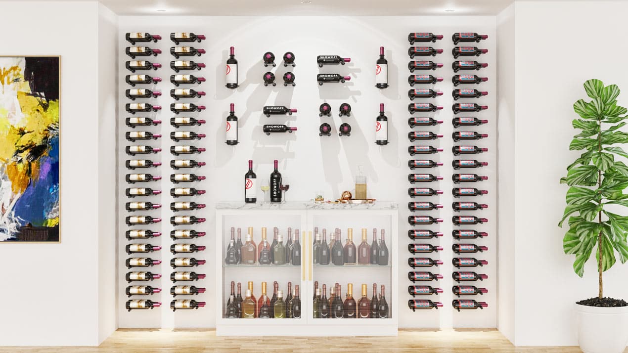 VintageView W Series Perch 750ML - 1.5L (vertical wall mounted wine rack for standard bottles)