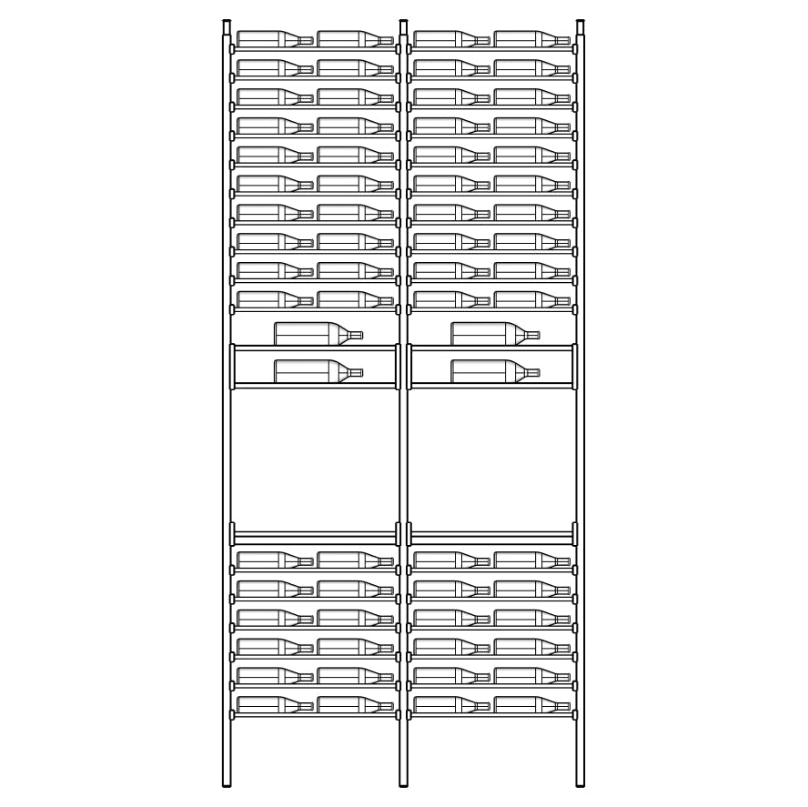 Premier Cru Wine Racks Premier Cru Modern - Complete - MONVESSA (57 1/4" Wide) - 2 Bottles Deep