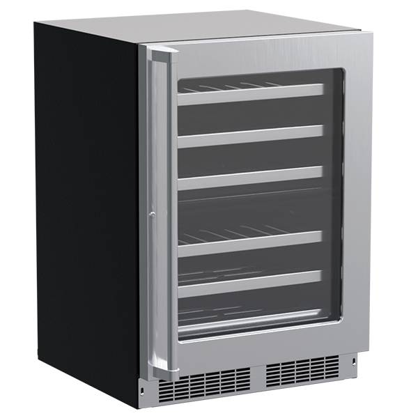 Marvel Professional 24-in Dual Zone Refrigerator Stainless Steel - Glass Door