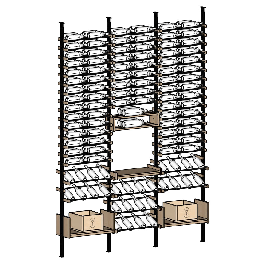 Premier Cru Wine Racks Premier Cru Modern - Complete - ORELIS (85 1/4" Wide) - 2 Bottles Deep